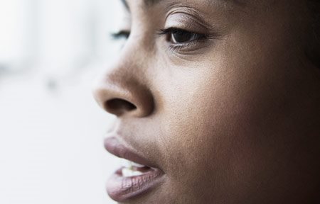 Gesicht einer Dunkelhäutigen