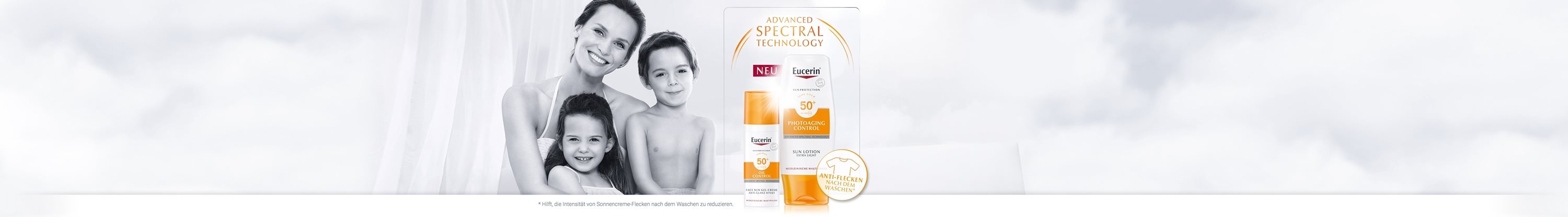 Frauen mit dem Eucerin Sonnenschutzsymbol auf der Haut